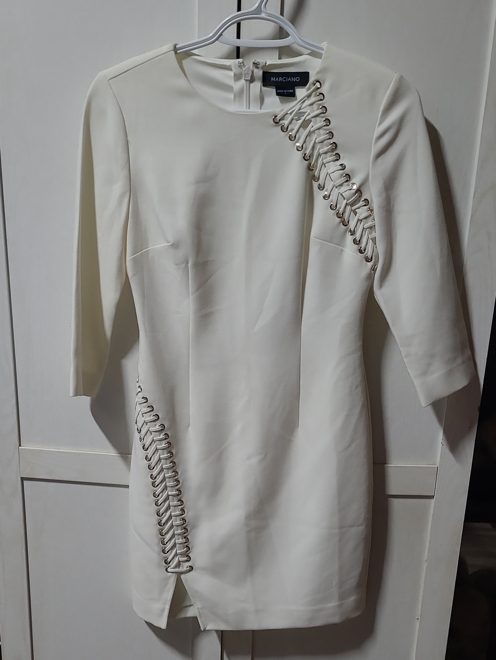 Marciano White Lace-Up Grommet Mini Dress Size 2